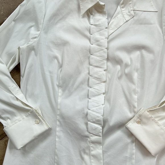 LAFAYETTE 148 white button-up shirt size 10 - Picture 2 of 7